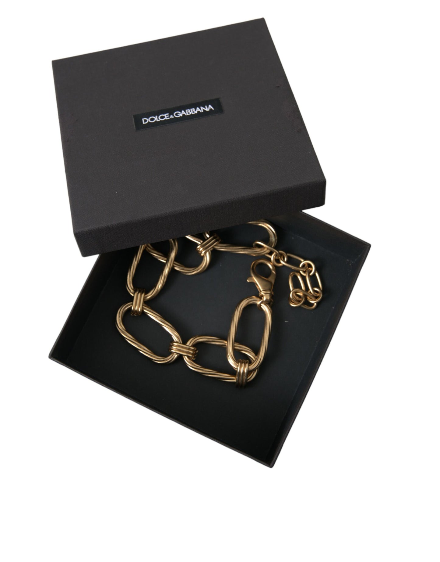 Dolce & Gabbana Gold Tone Brass Large Link Chain Jewelry Necklace