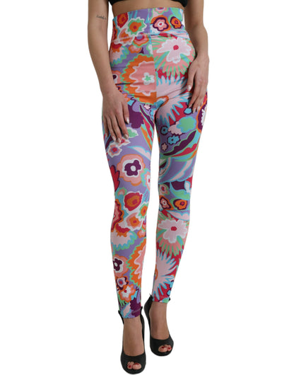 Dolce & Gabbana Enchanting Floral Print High-Waist Leggings