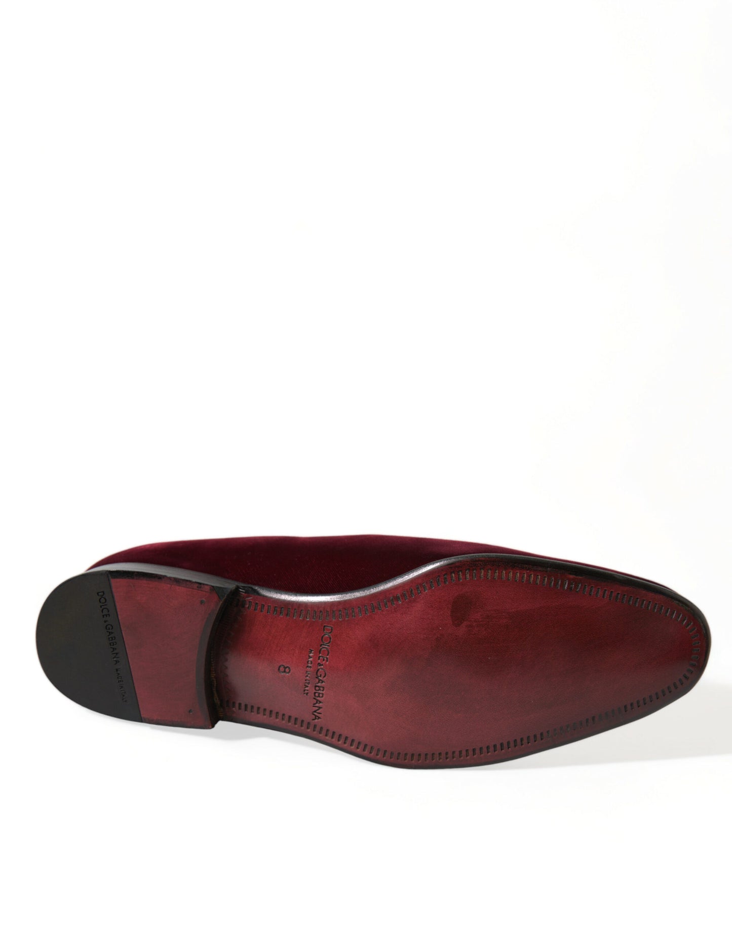 Dolce & Gabbana Burgundy Velvet Loafers - Elegance with a Twist