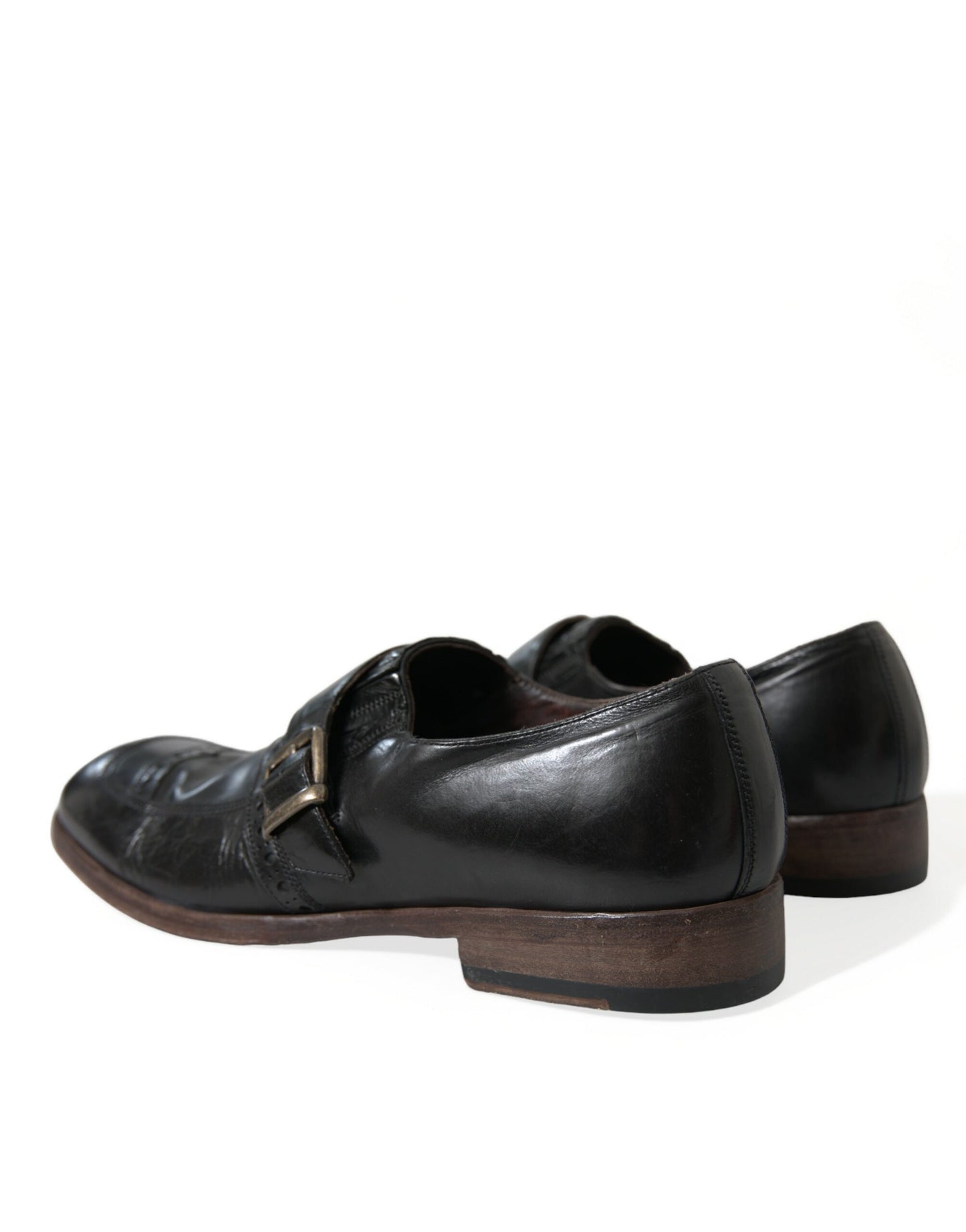 Dolce & Gabbana Elegant Black Leather Moccasins Dress Shoes