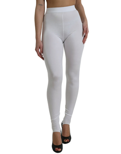 Dolce & Gabbana Elegant High Waist Leggings in White