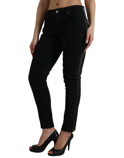 Dolce & Gabbana Elegant Black Mid Waist Stretch Jeans