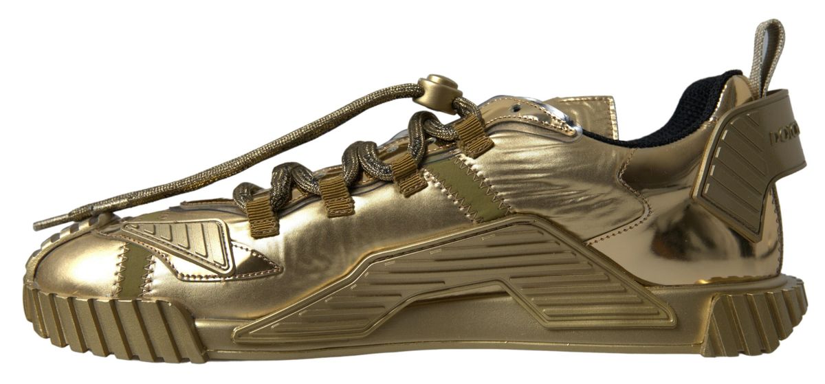 Dolce & Gabbana Elegant Gold Lace-Up NS1 Sneakers