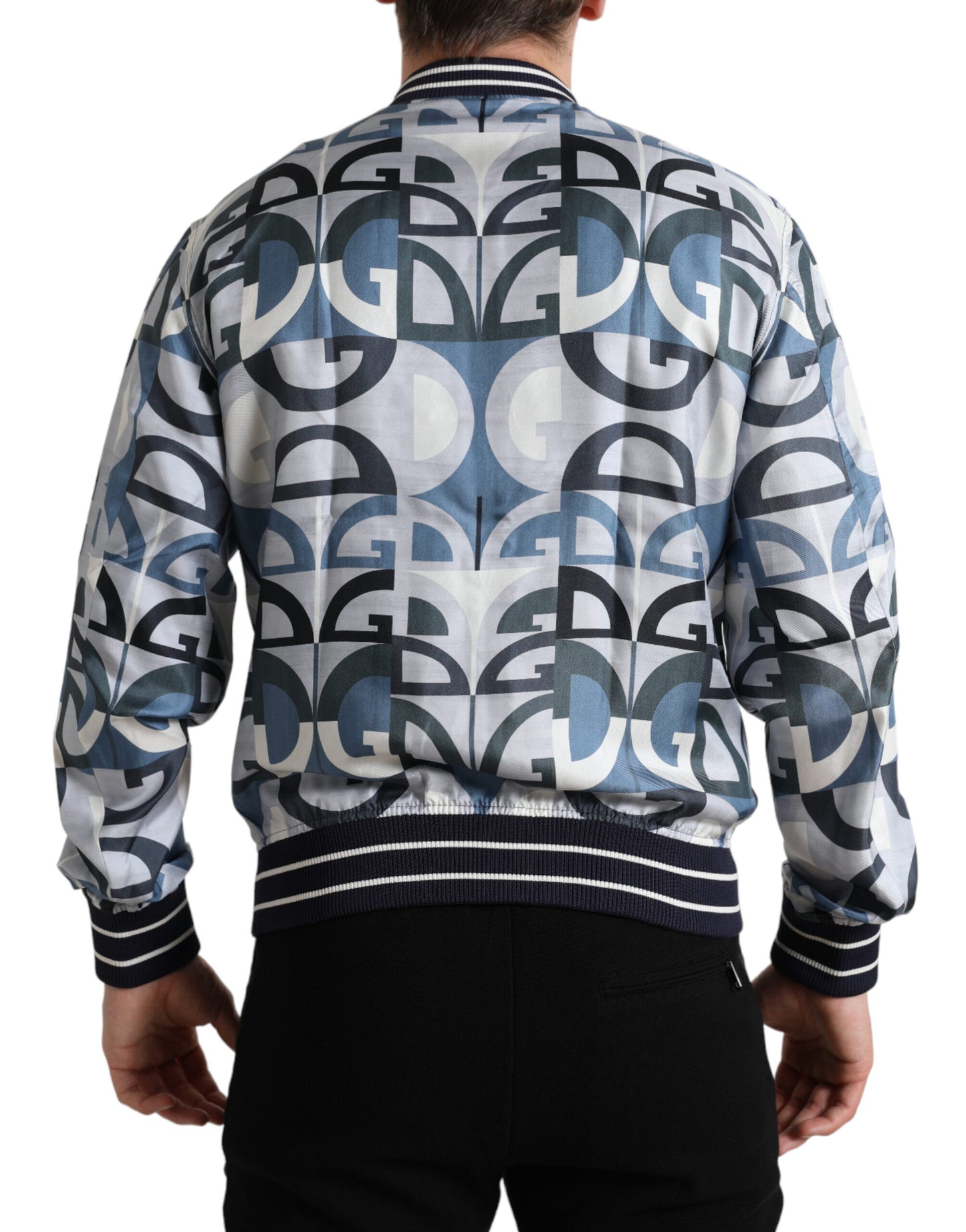 Mehrfarbige Bomber-Blousonjacke mit Logo-Print von Dolce &amp; Gabbana