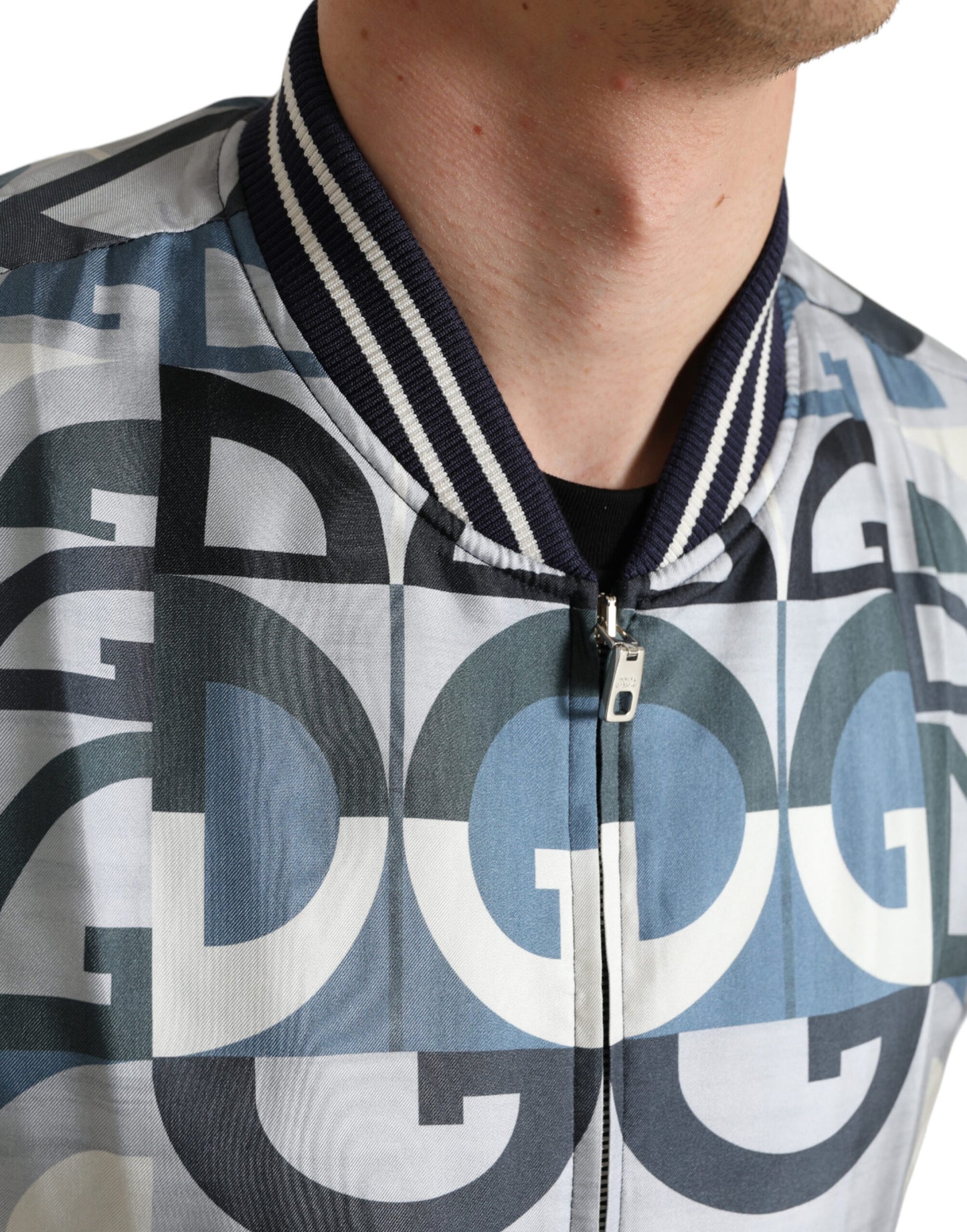 Mehrfarbige Bomber-Blousonjacke mit Logo-Print von Dolce &amp; Gabbana