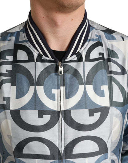 Mehrfarbige Bomber-Blousonjacke mit Logo-Print von Dolce &amp; Gabbana