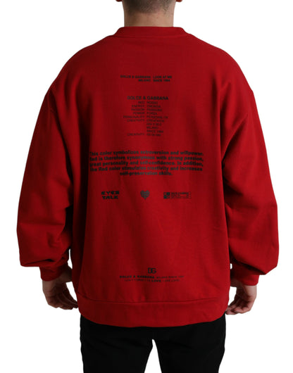 Dolce &amp; Gabbana Roter Pullover mit Logo-Print und Rundhalsausschnitt