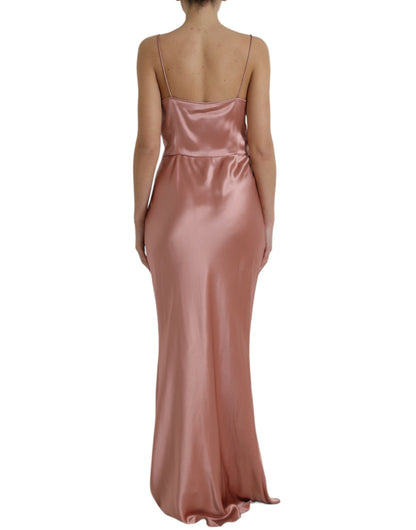 Dolce & Gabbana Elegant Long Silk Gown in Pink