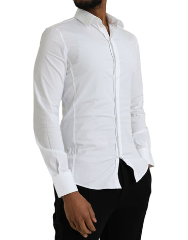 Dolce & Gabbana White Cotton Stretch Formal SICILIA Shirt