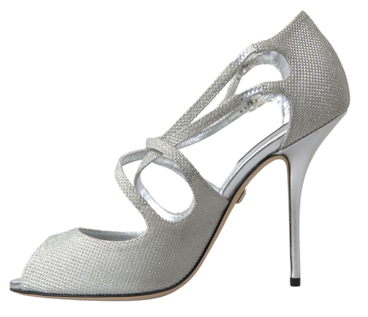 Dolce &amp; Gabbana Silber schimmernde Sandalen mit Absatz und Pumps