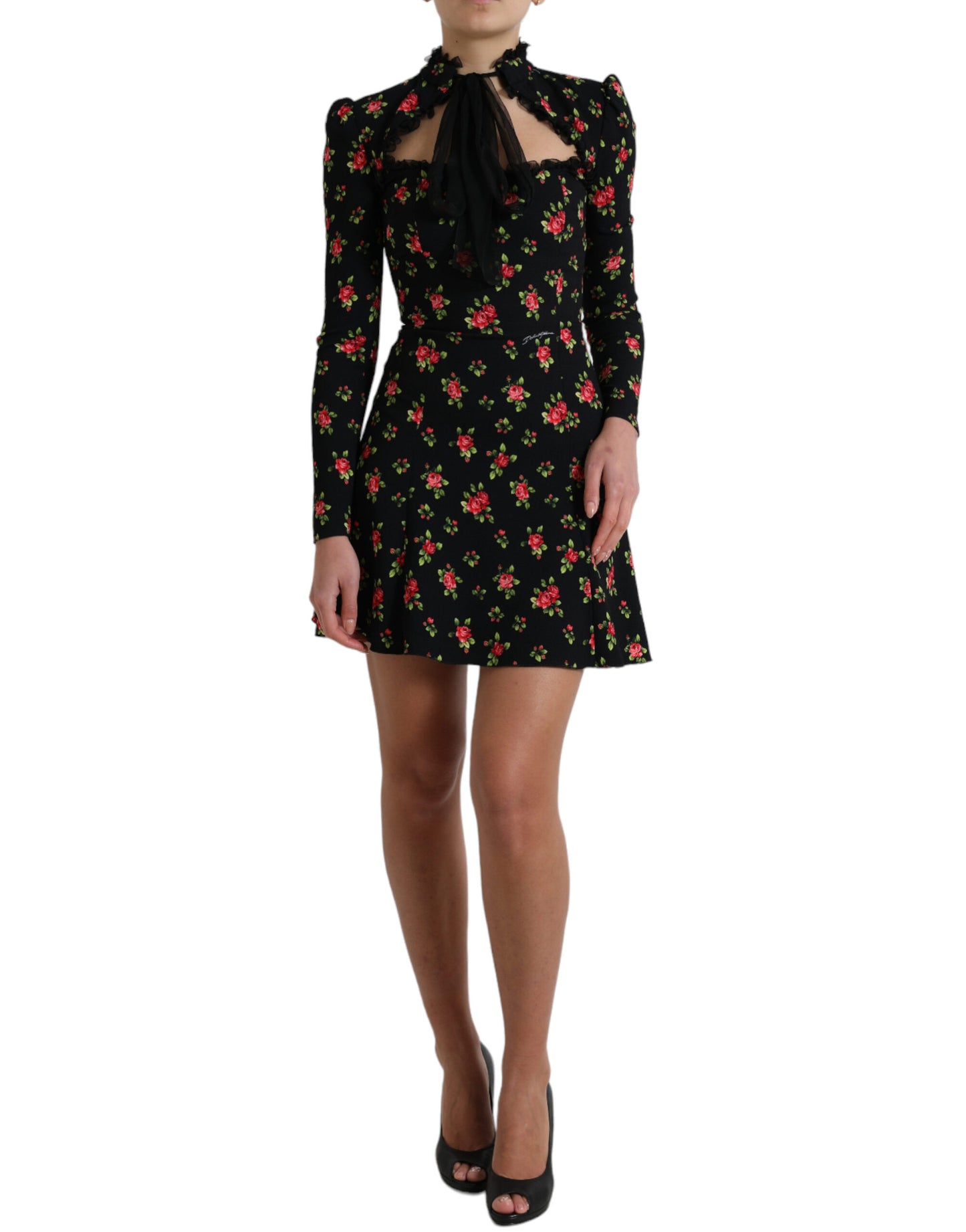 Dolce & Gabbana Elegant Floral A-Line Mini Dress