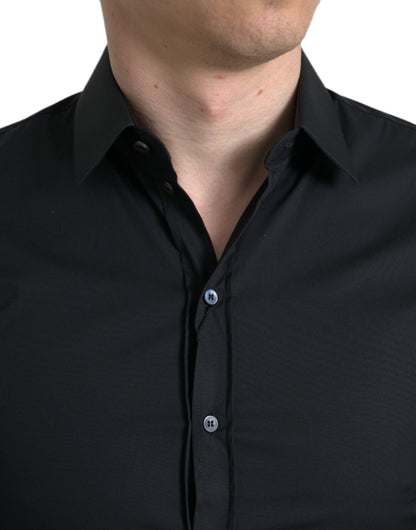 Dolce & Gabbana Elegant Black Slim Fit Italian Dress Shirt