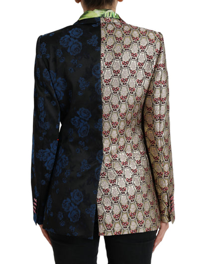 Dolce &amp; Gabbana Mehrfarbige Jacquard-Jacke mit Blumen-Patchwork