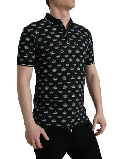 Dolce & Gabbana Elegant Crown Motif Cotton Polo Tee