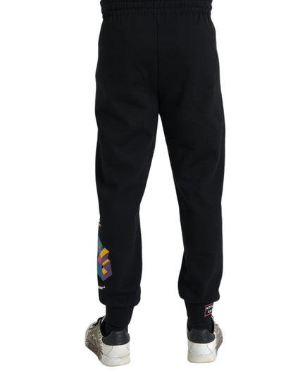 Dolce & Gabbana Black Logo Cotton Jogger Sweatpants Pants