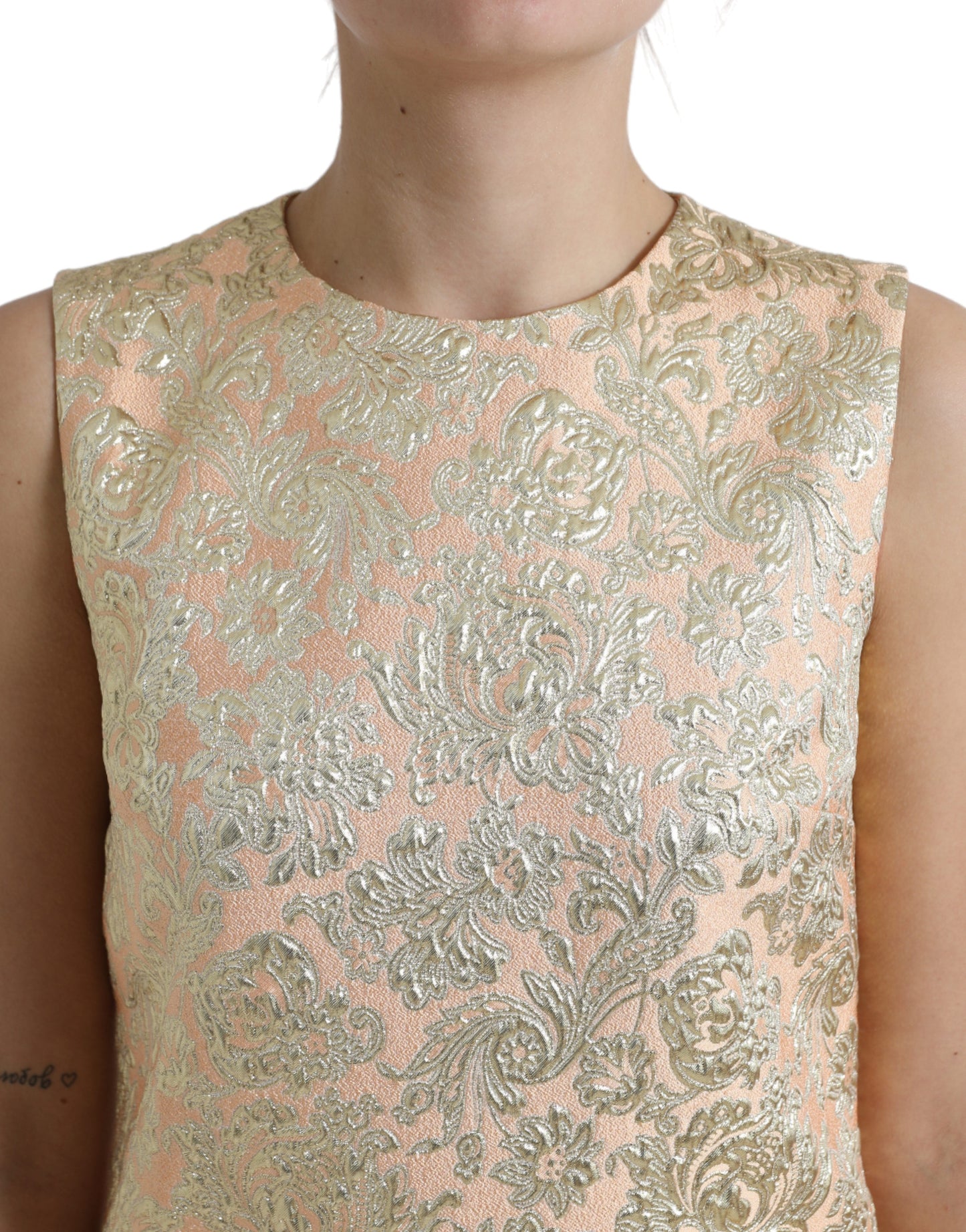 Dolce &amp; Gabbana A-Linien-Minikleid aus Jacquard mit Metallic-Blumenmuster