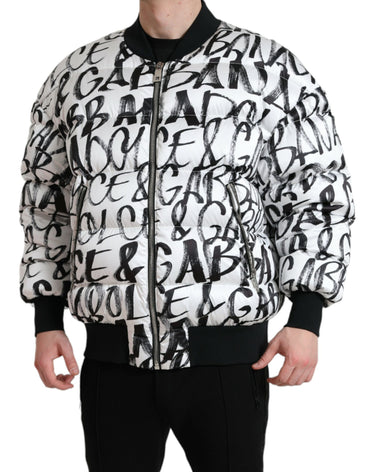 Dolce & Gabbana Elegant White Bomber Jacket