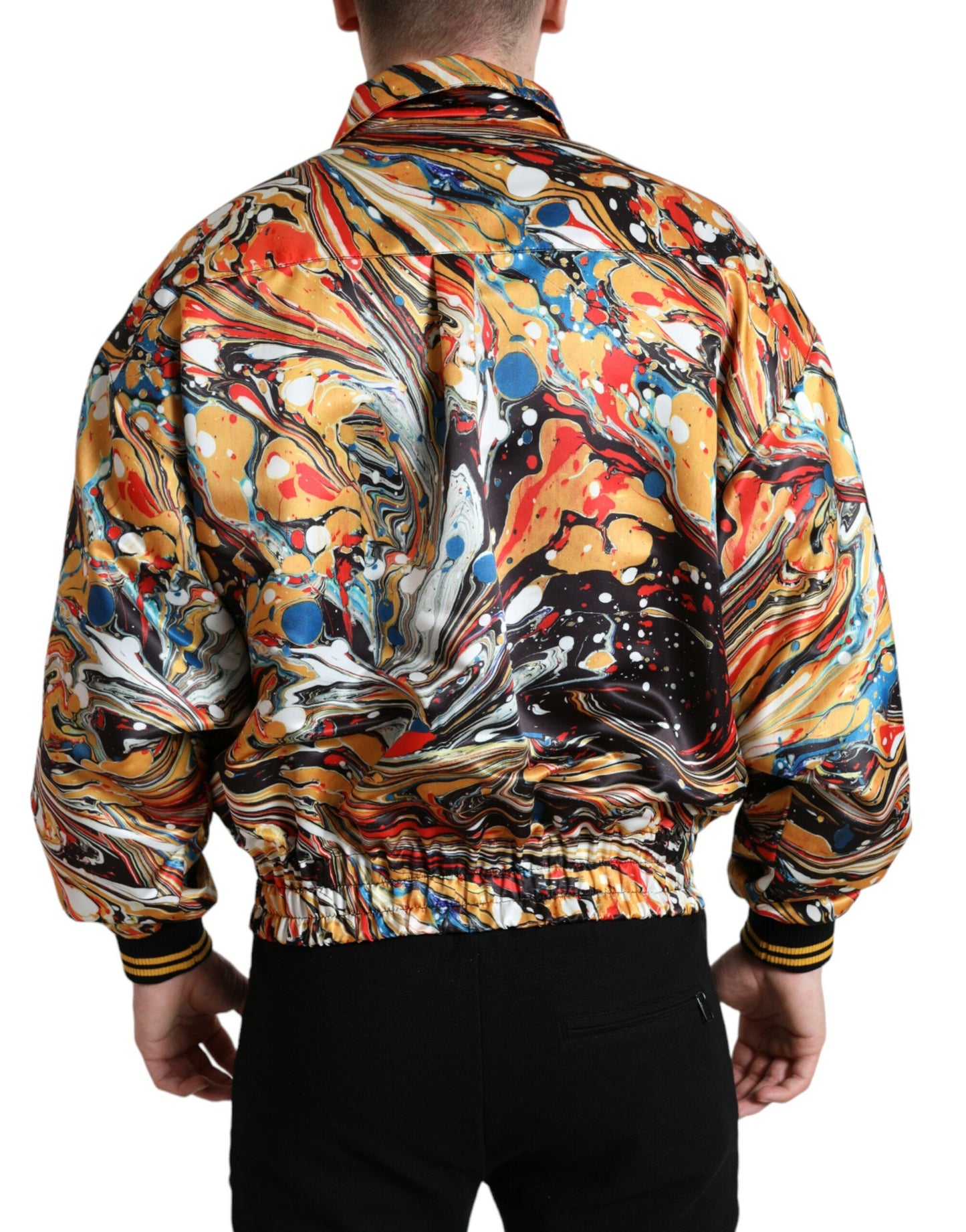 Mehrfarbige abstrakte Bomberjacke aus Polyester von Dolce &amp; Gabbana