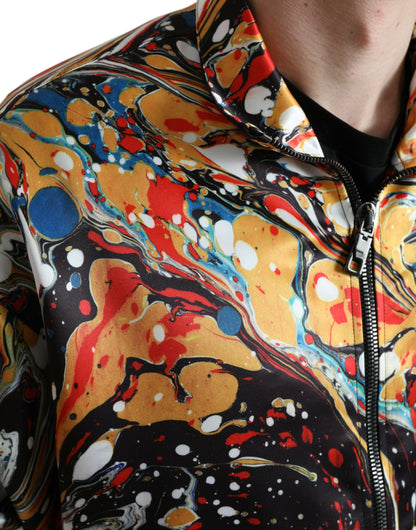 Mehrfarbige abstrakte Bomberjacke aus Polyester von Dolce &amp; Gabbana