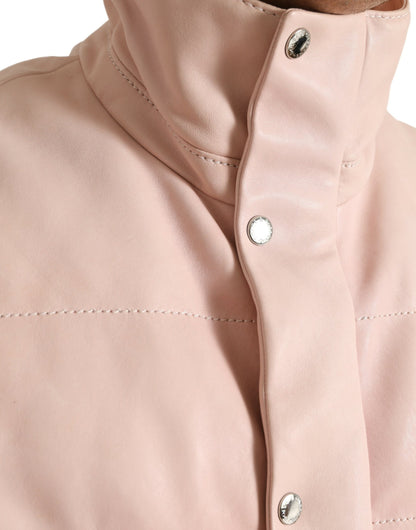 Dolce & Gabbana Chic Pink Puffer Jacket with Sleek Design