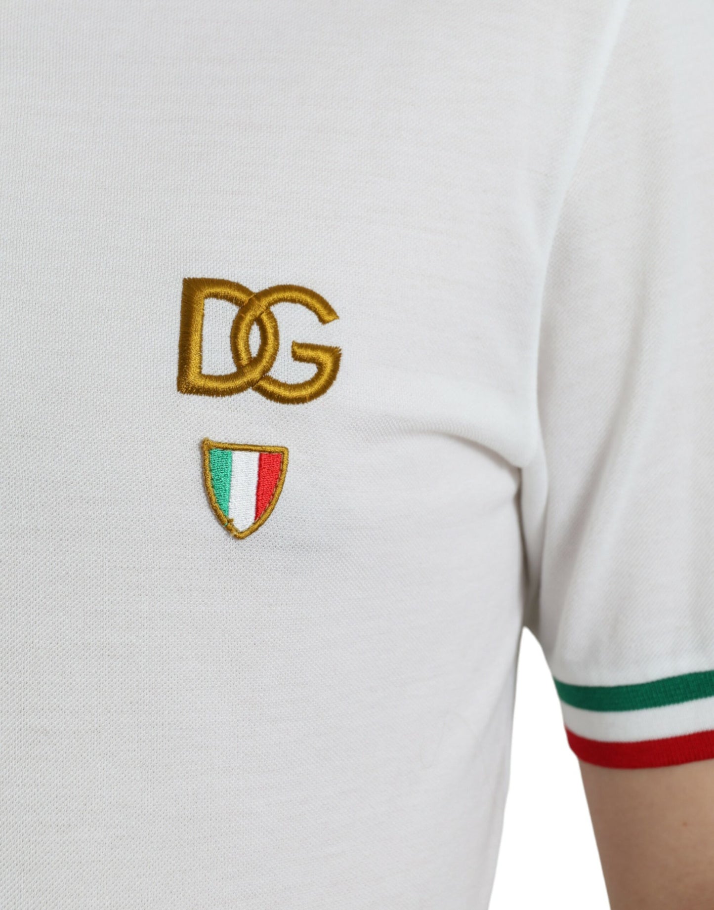 Dolce & Gabbana Elegant White Cotton Polo with Logo Detail