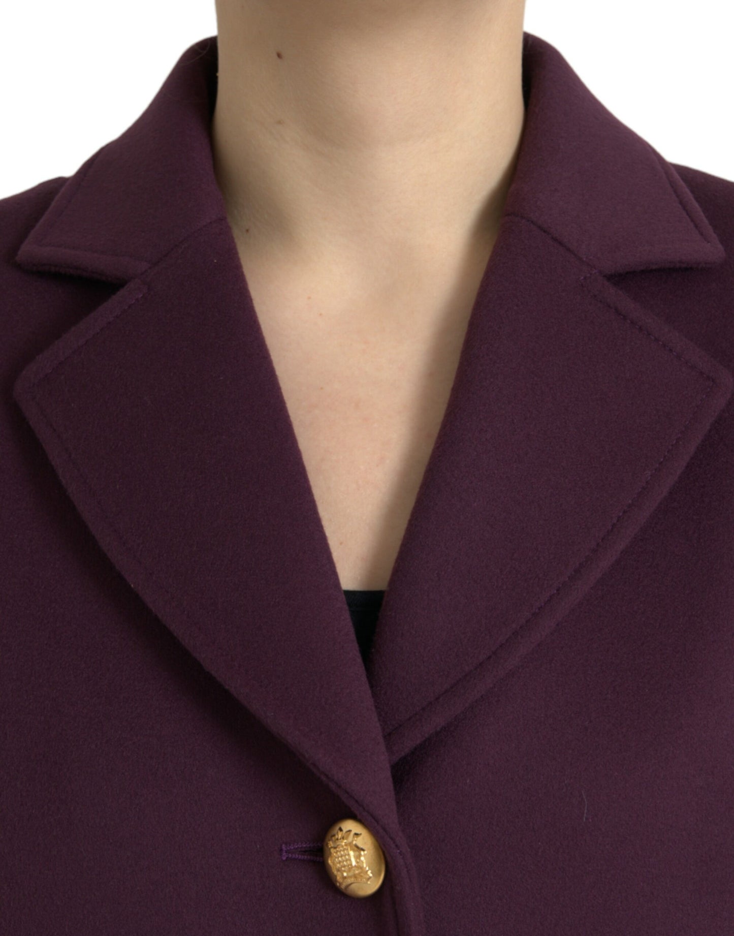 Dolce & Gabbana Elegant Purple Wool-Cashmere Trench Coat