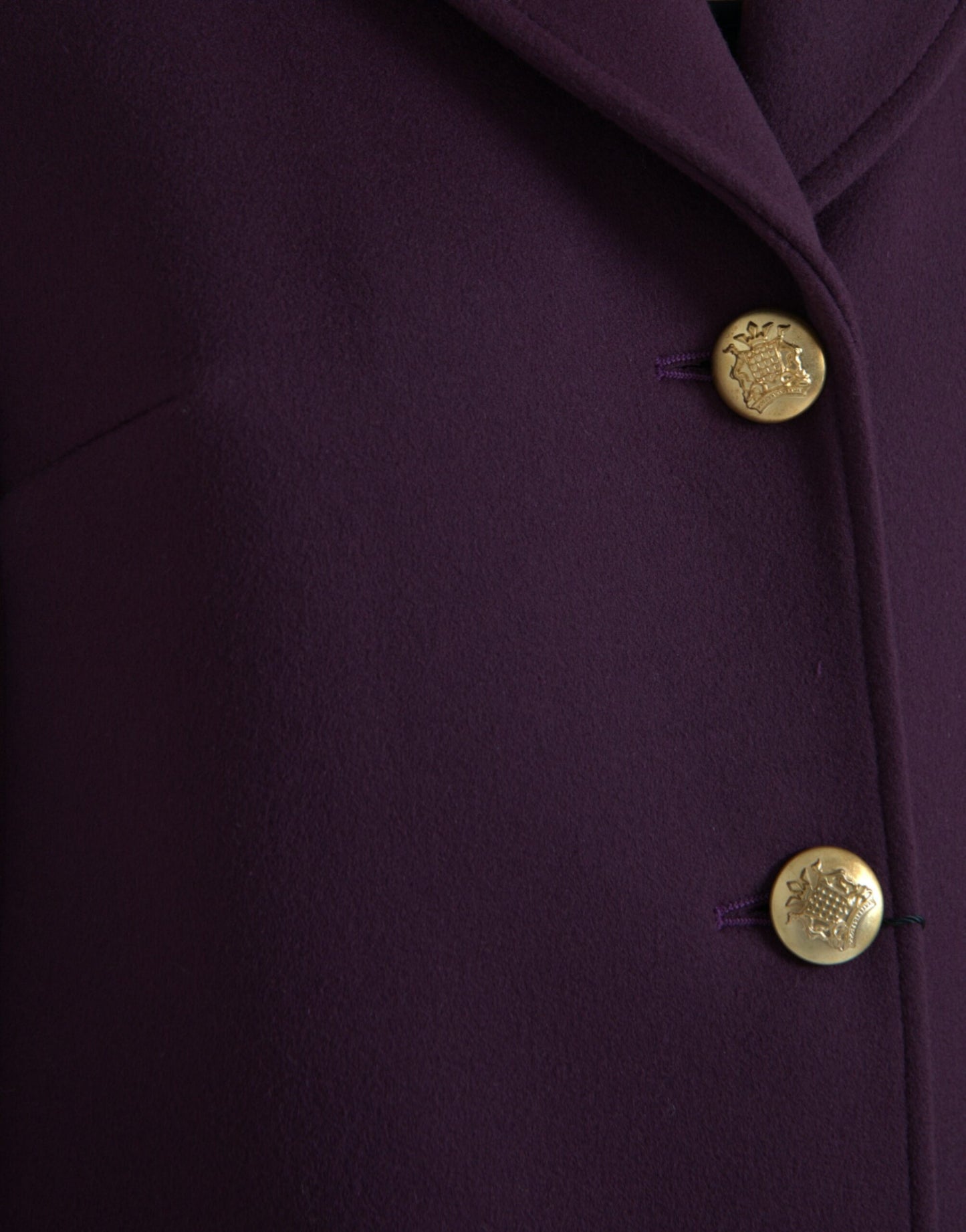 Dolce & Gabbana Elegant Purple Wool-Cashmere Trench Coat