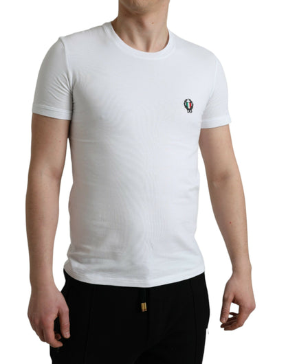 Dolce & Gabbana Elegant White Logo Crest Tee