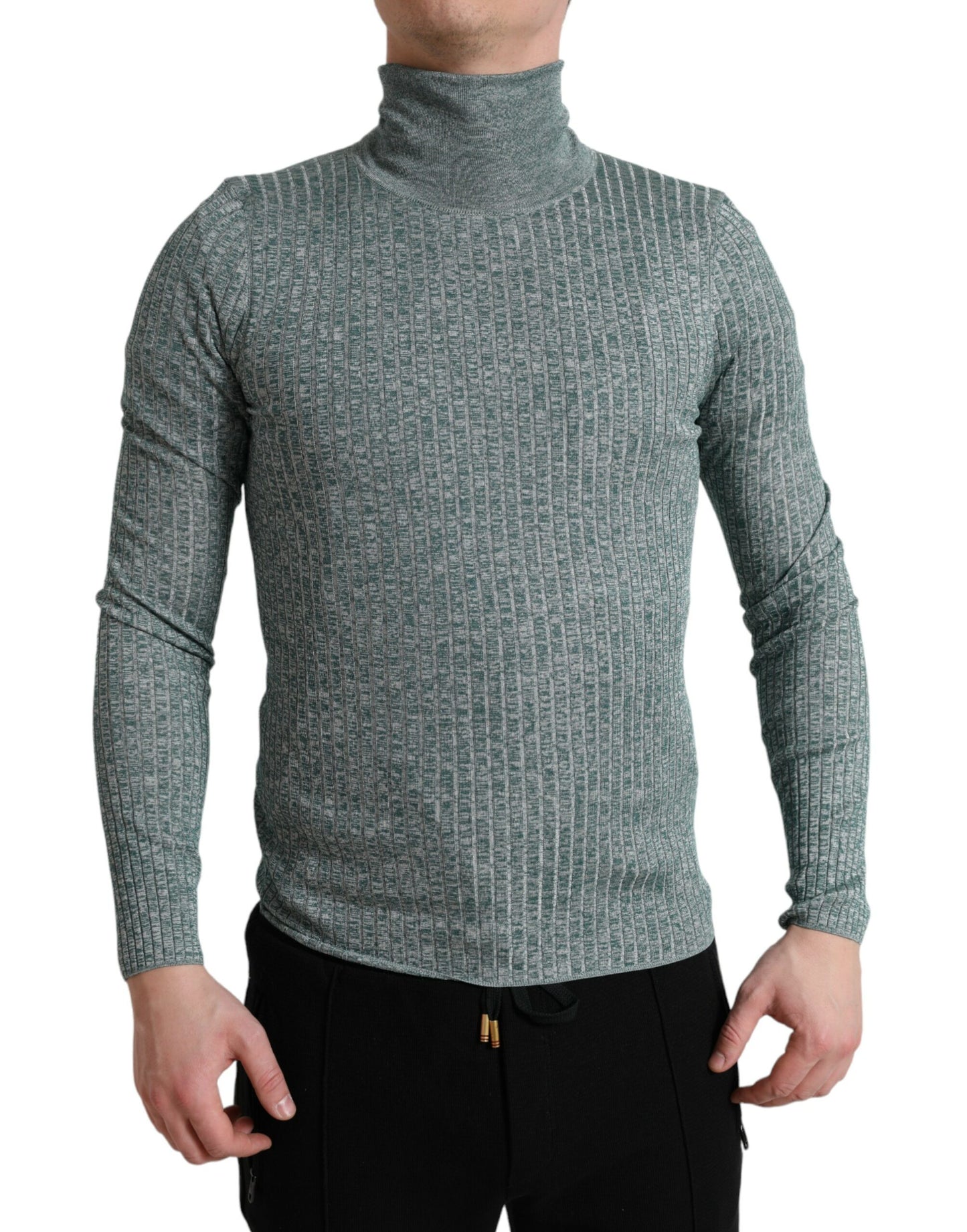 Dolce &amp; Gabbana Rollkragenpullover aus grünem Polyester