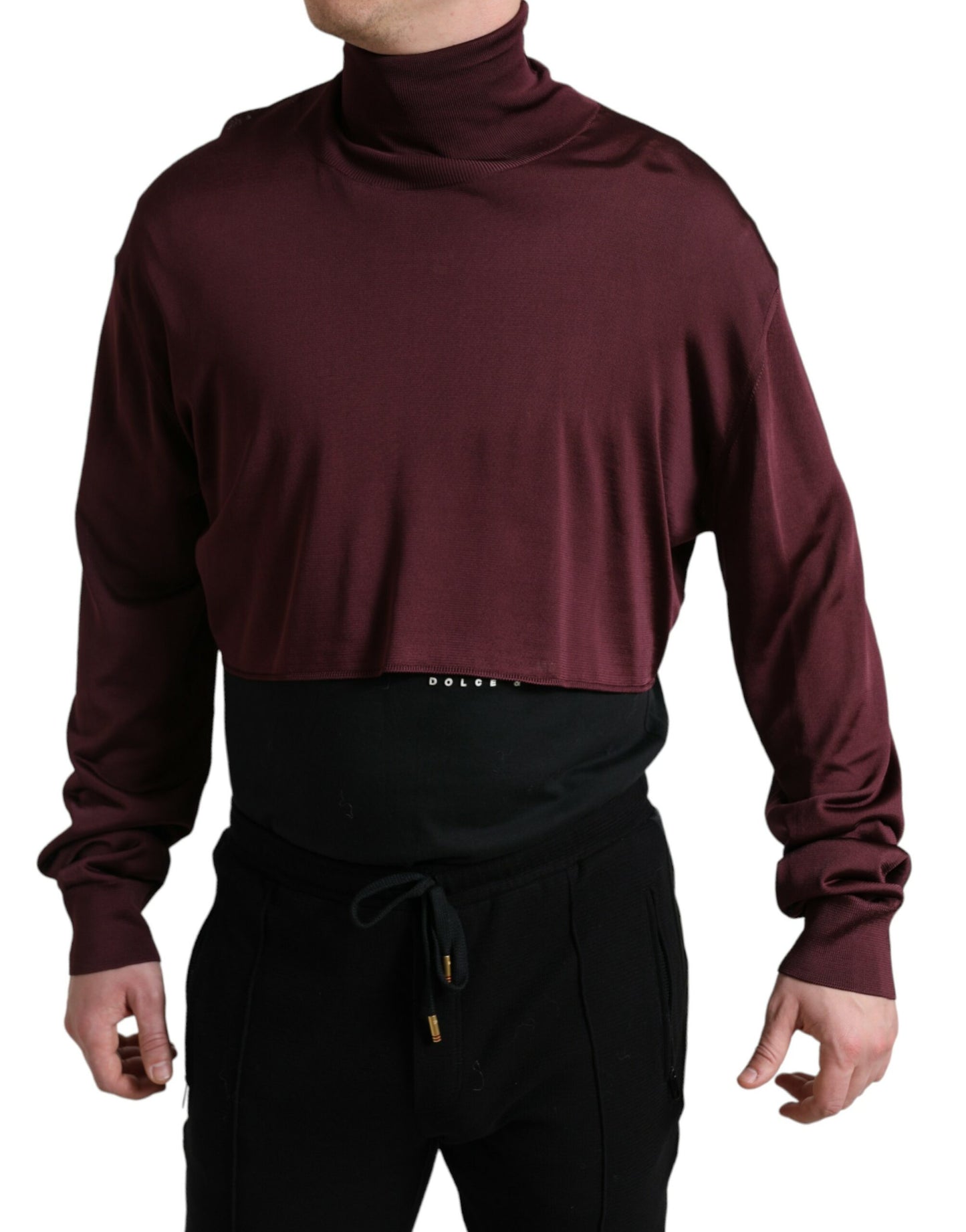 Dolce &amp; Gabbana Rollkragenpullover aus kastanienbrauner Viskose