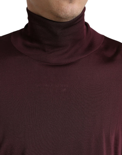 Dolce &amp; Gabbana Rollkragenpullover aus kastanienbrauner Viskose