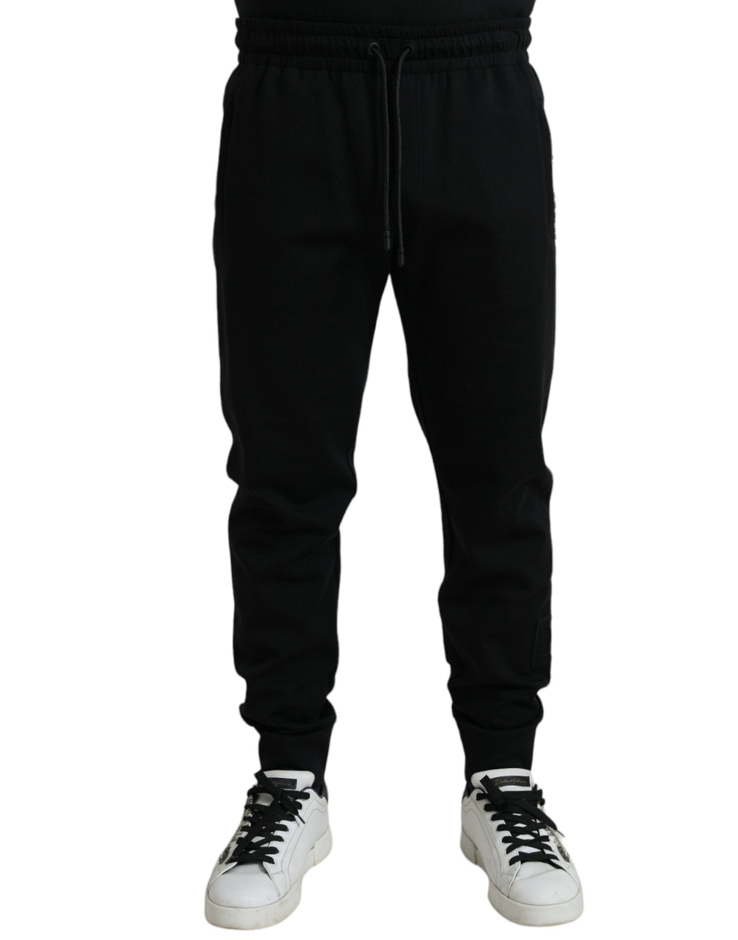 Dolce & Gabbana Elegant Black Jogger Pants - Cotton & Nylon Blend