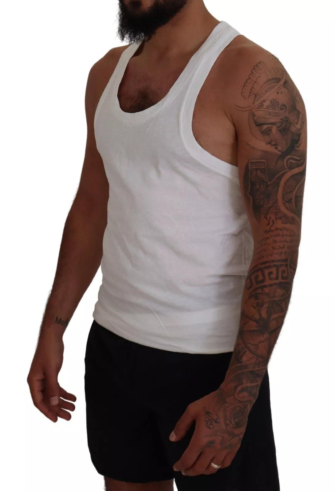 Dsquared² White Cotton Linen Sleeveless Tank T-shirt