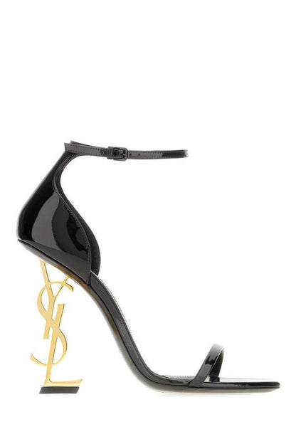 Saint Laurent Black Calf Leather Opyum Sandals