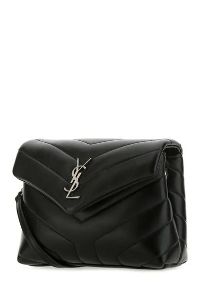 Saint Laurent Black Leather Toy Loulou Crossbody Bag