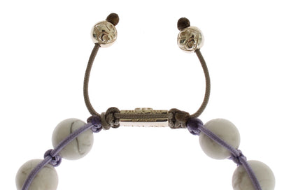 Nialaya Elegant Silver Purple CZ & Howlite Bracelet