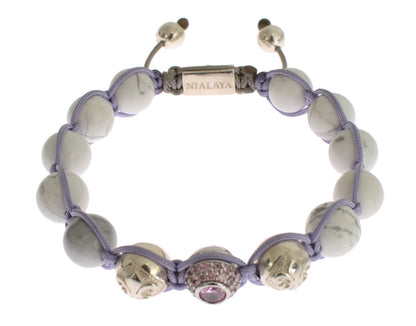 Nialaya Lila CZ Howlith 925 Silber Armband