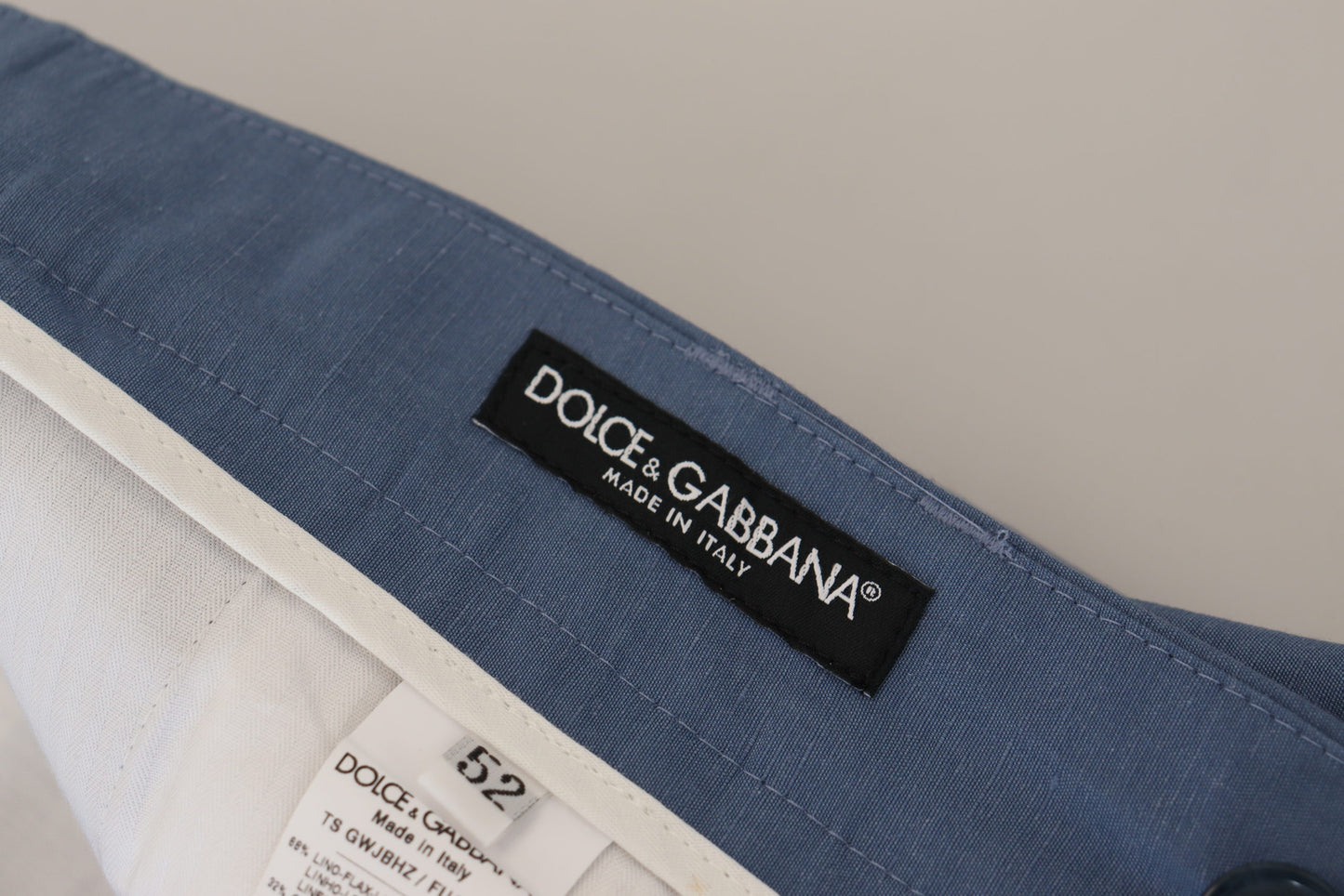 Blaue Chinohose aus Leinen von Dolce &amp; Gabbana