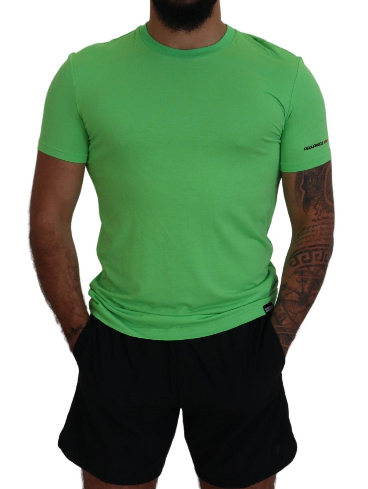 Dsquared² Green Modal Short Sleeves Crewneck T-shirt