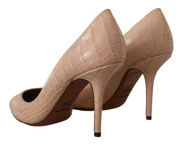 Dolce &amp; Gabbana Beige Nude Leder BELLUCCI Heels Pumps Schuhe