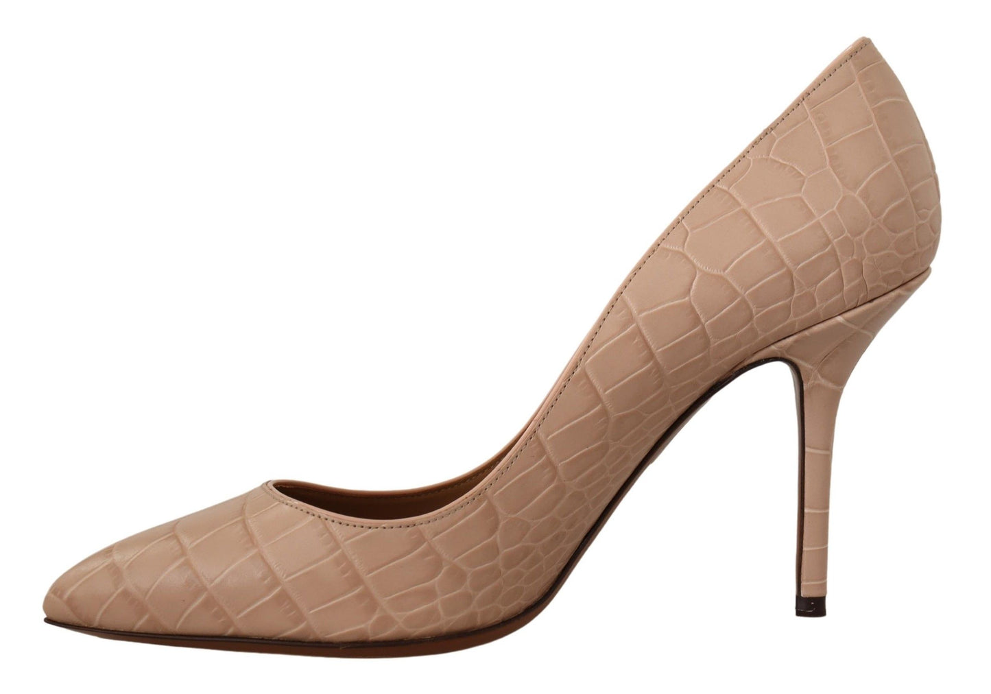 Dolce &amp; Gabbana Beige Nude Leder BELLUCCI Heels Pumps Schuhe