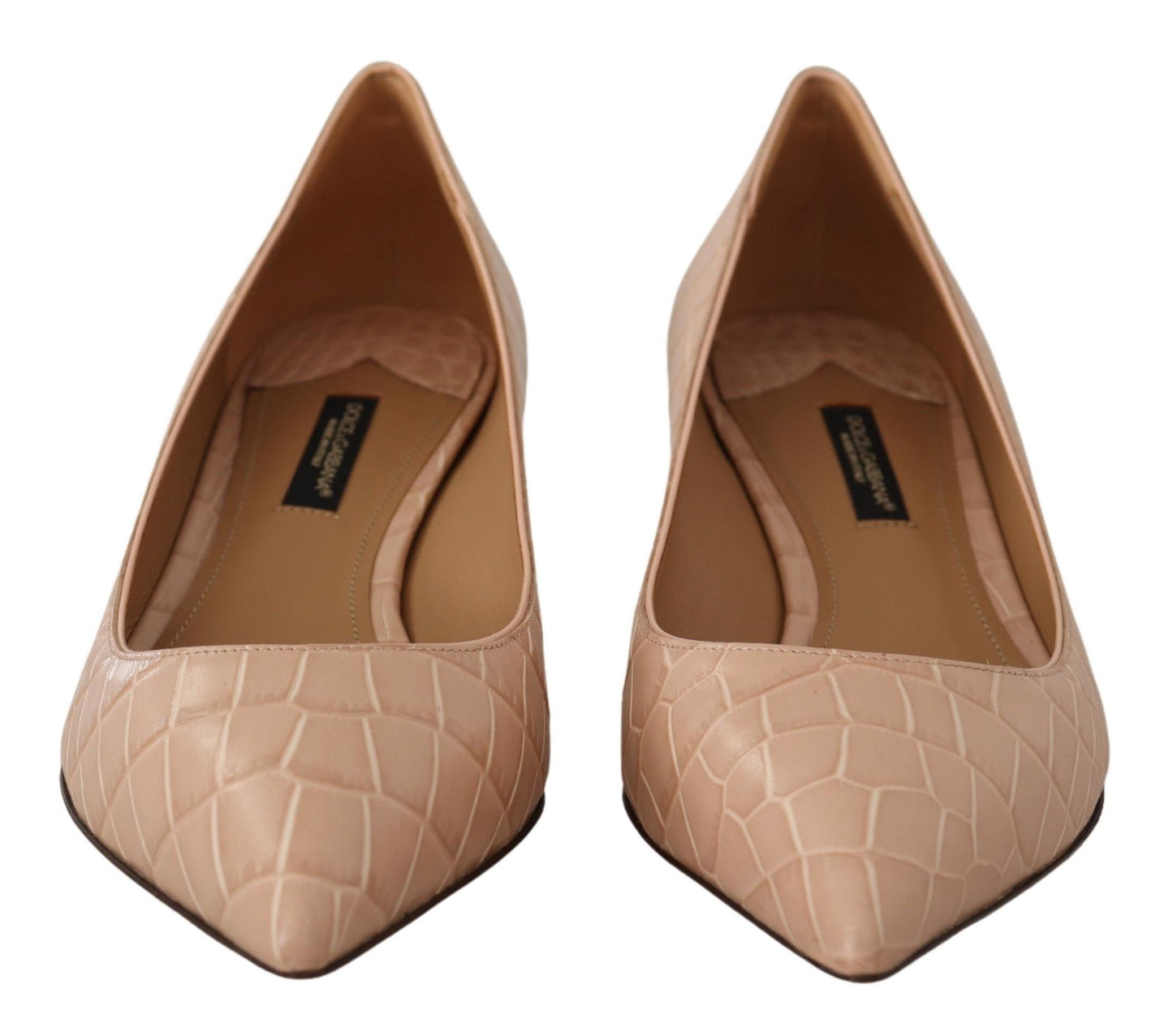 Dolce &amp; Gabbana Beige Kitten-Heels-Pumps aus Leder