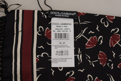 Dolce & Gabbana Elegant Silk Men's Scarf Wrap - Black and Red