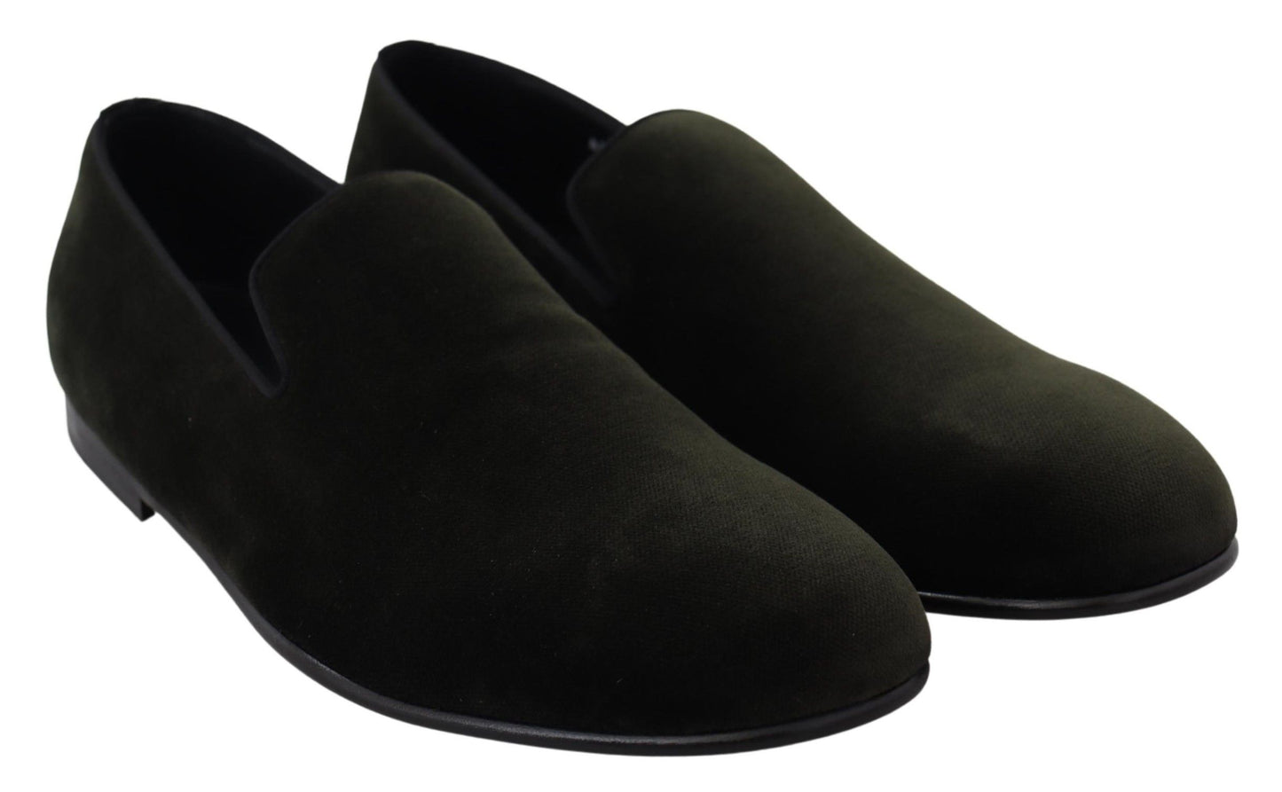 Dolce &amp; Gabbana Slip-on-Herren-Loafer-Schuhe aus grünem Samt