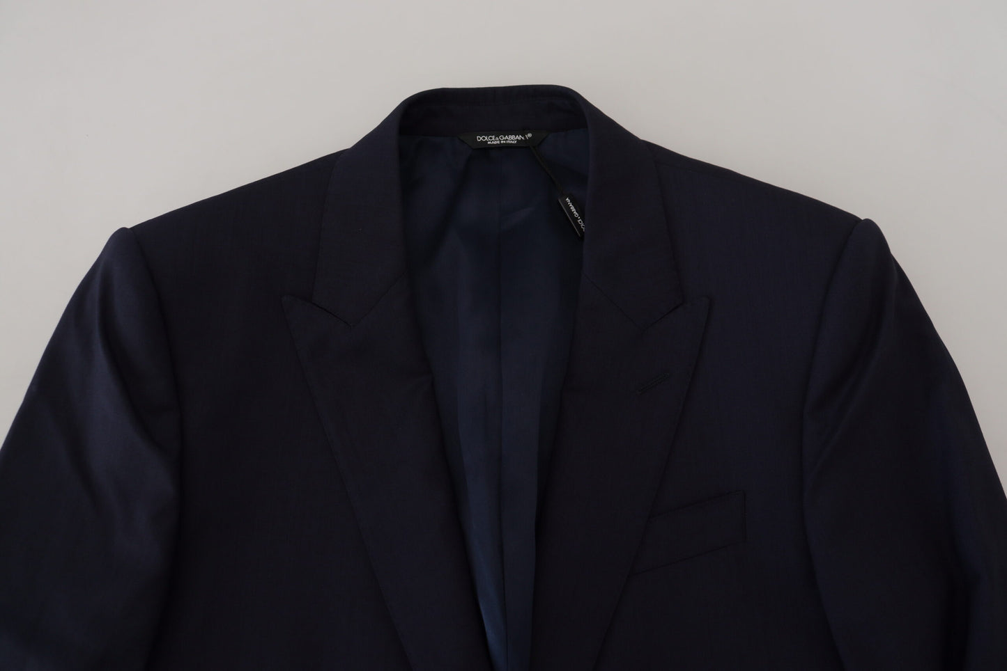 Dolce &amp; Gabbana Slim-Fit-Mantelblazer aus blauer Wolle