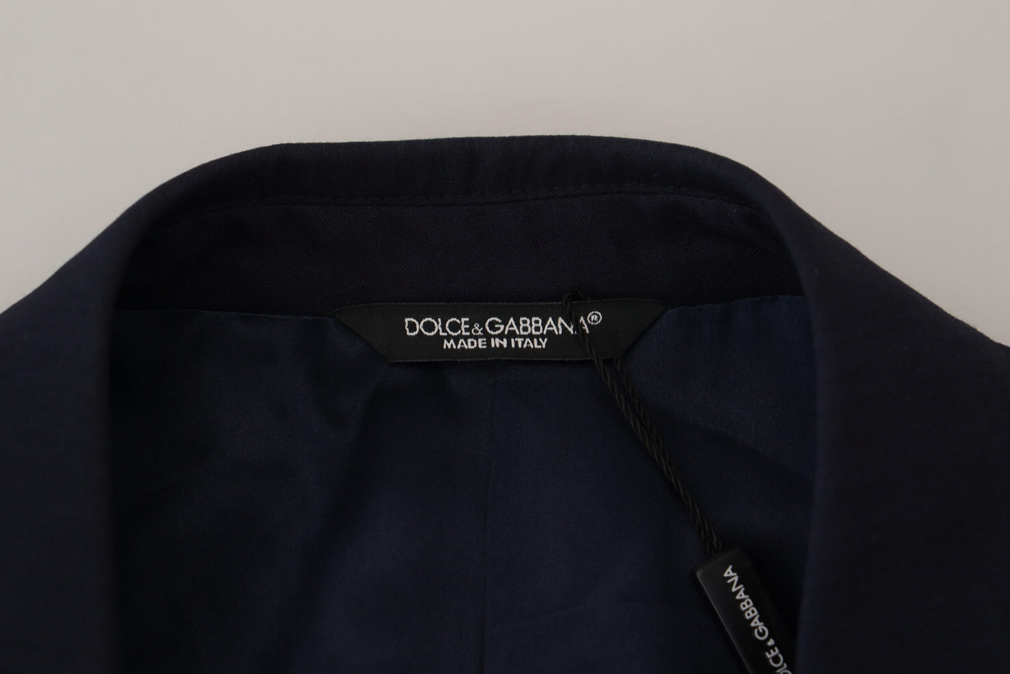 Dolce &amp; Gabbana Slim-Fit-Mantelblazer aus blauer Wolle