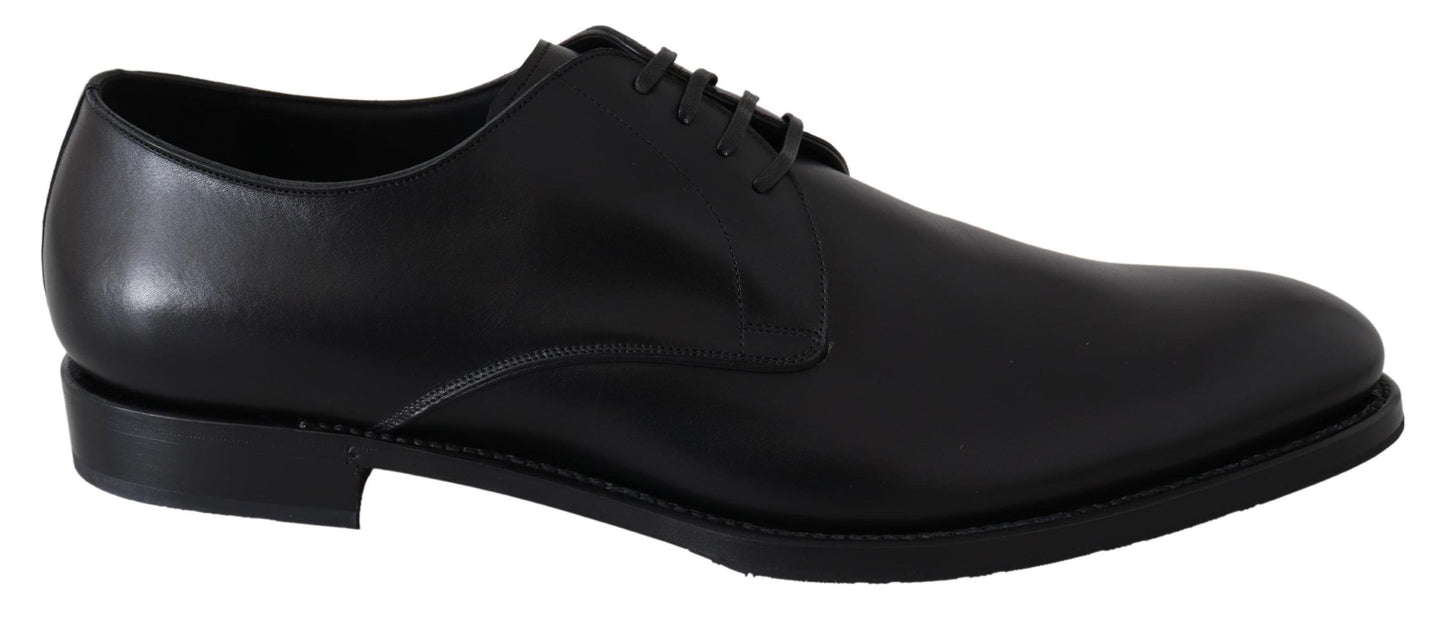 Dolce & Gabbana Elegant Black Leather Derby Dress Shoes