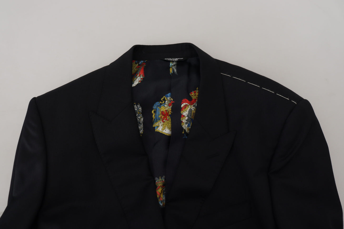 Dolce &amp; Gabbana Schwarzer Martini-bedruckter Futtermantel-Blazer