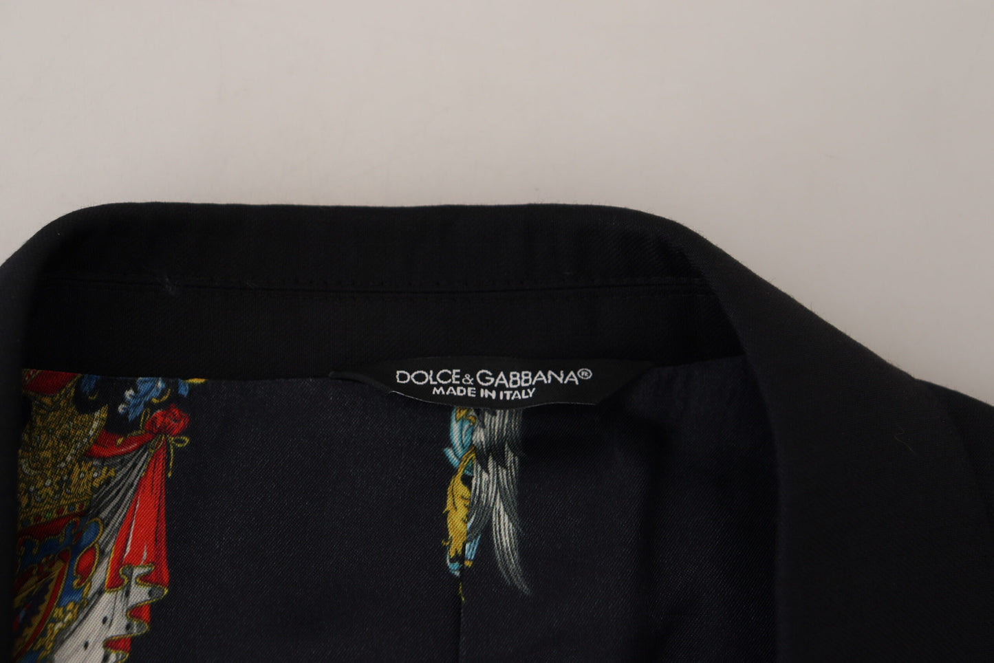 Dolce &amp; Gabbana Schwarzer Martini-bedruckter Futtermantel-Blazer