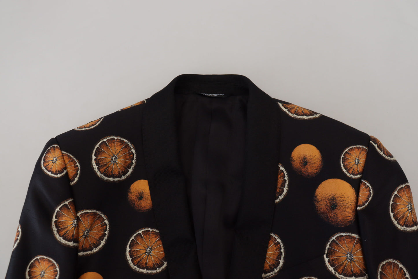 Dolce &amp; Gabbana Schwarz-Orange bedruckter Mantel Martini-Blazer